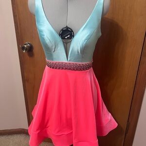 Vibrant Blue and Pink Johnathan Kayne Dress